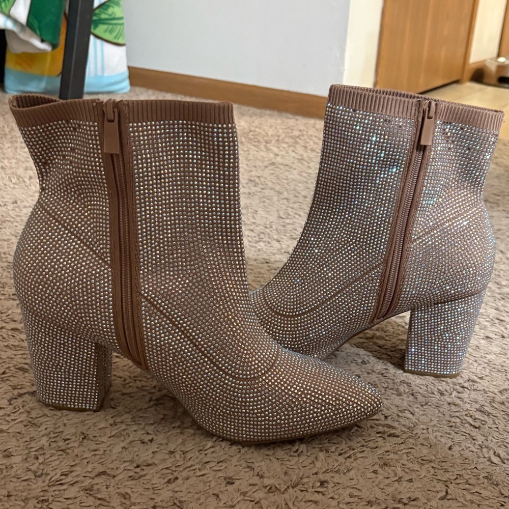 TORRID Stretch Embellished Bootie (12WW) Taupe - Picture 9 of 10